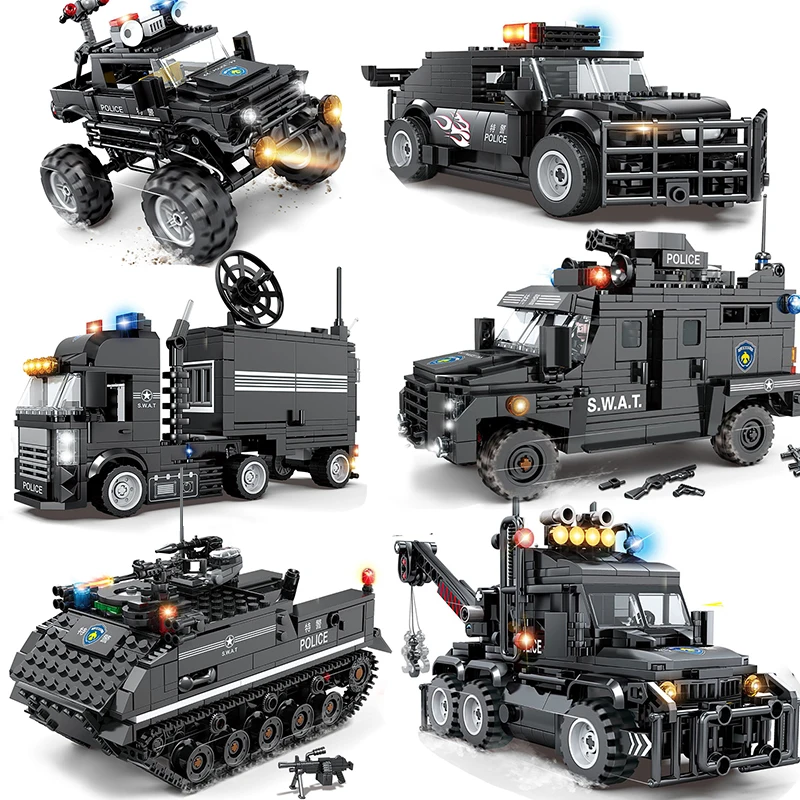 City SWAT Team Police Truck Car Panzer Tank Building Blocks Brick Police Station Figures Arme Model Educational Toys
City SWAT Team Police Truck Car Panzer Tank Building Blocks Brick Police Station Figures Arme Model Educational Toys