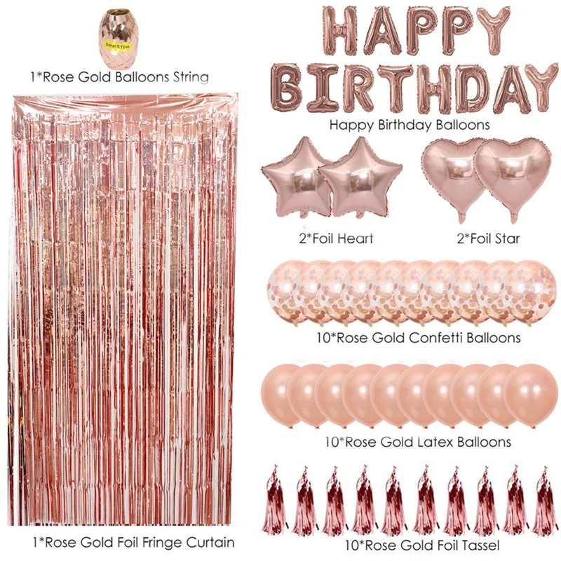 1set Rose Gold Birthday Decoration Set Letter Happy Birthday Balloon Kids Tassel Sequin Latex Balloon Birthday Party Decor
1set Rose Gold Birthday Decoration Set Letter Happy Birthday Balloon Kids Tassel Sequin Latex Balloon Birthday Party Decor