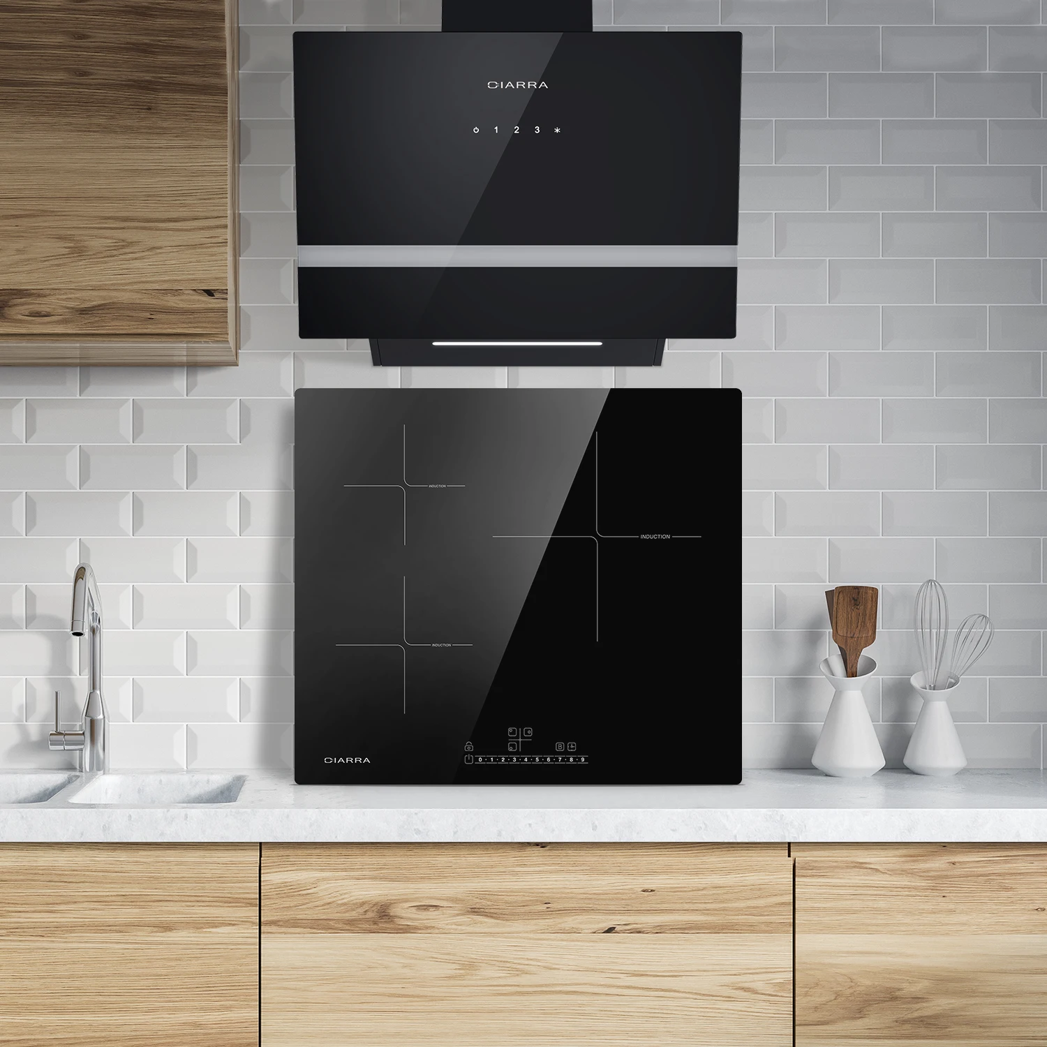 CIARRA CBCB6736H+CBBIH3B Angled Cooker Hood Touch Control Induction Hob 3 Zones Built-in Cooker Booster Slider Control
CIARRA CBCB6736H+CBBIH3B Angled Cooker Hood Touch Control Induction Hob 3 Zones Built-in Cooker Booster Slider Control