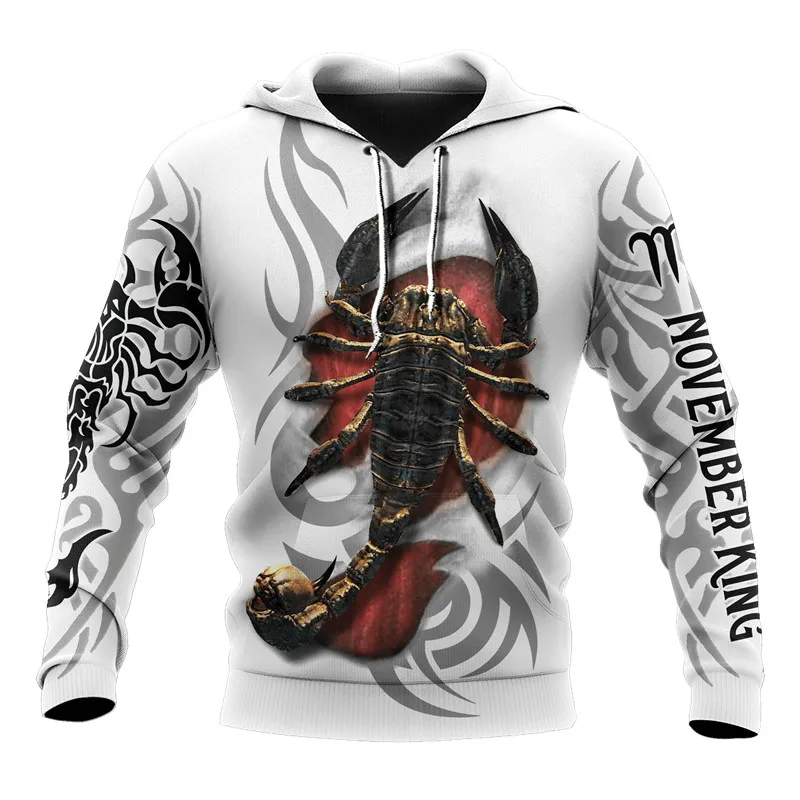 Fashion November Scorpio Tattoo Man Pullover 3D Print Long sleeve Sweatshirt Streetwear Mens Casual Zip Hoodies Unisex Jacket
Fashion November Scorpio Tattoo Man Pullover 3D Print Long sleeve Sweatshirt Streetwear Mens Casual Zip Hoodies Unisex Jacket