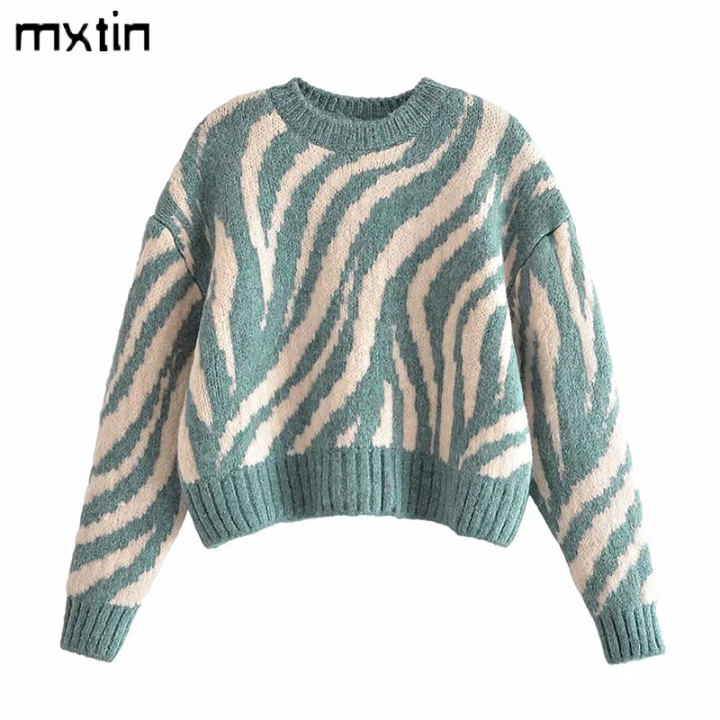 MXTIN 2021 Women Autumn Vintage Jacquard Cropped Pullover Knitted Sweater Fashion O-Neck Long Sleeve Female Casual Chic Tops
MXTIN 2021 Women Autumn Vintage Jacquard Cropped Pullover Knitted Sweater Fashion O-Neck Long Sleeve Female Casual Chic Tops
