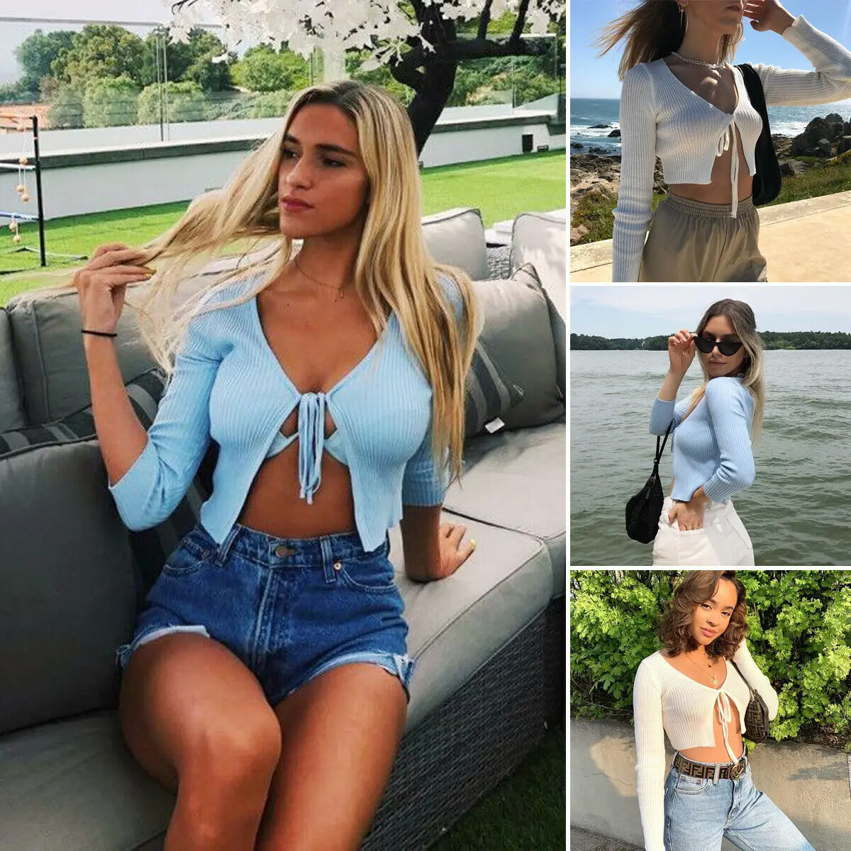 Autumn Women Tops Women Tops and T-Shirts V-neck Sexy Tops Open Long Sleeve Clothing Party
Autumn Women Tops Women Tops and T-Shirts V-neck Sexy Tops Open Long Sleeve Clothing Party