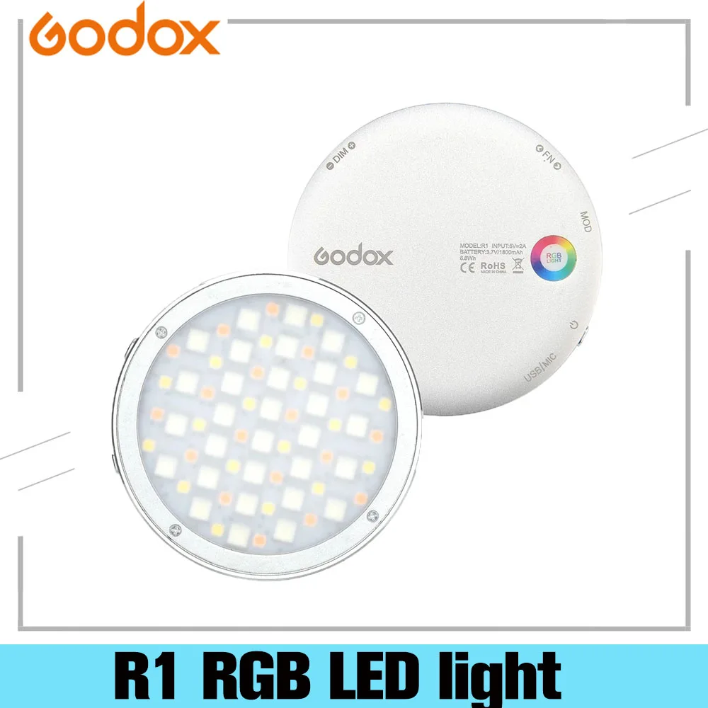 Godox R1 круглый RGB мини творческий светильник светодиодный видео светильник заполнить светильник 2500K-8500K CRI 98 для видео Запись микрофильмов нат...
Godox R1 круглый RGB мини творческий светильник светодиодный видео светильник заполнить светильник 2500K-8500K CRI 98 для видео Запись микрофильмов нат...