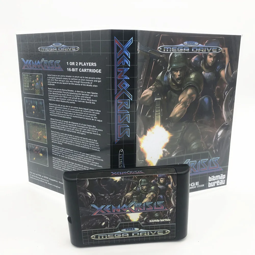 Игровая карта XENO CRISIS 16 Bit MD включает в себя розничную коробку для Sega Genesis и Mega
