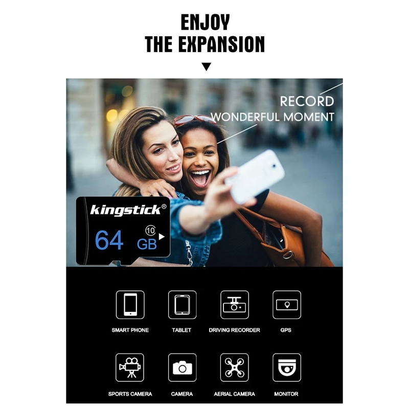 Kingstick 2 PCS MicroSD Memory Card 64GB Class10 TF Card Flash Memory Microsd Card with Adapter
Kingstick 2 PCS MicroSD Memory Card 64GB Class10 TF Card Flash Memory Microsd Card with Adapter