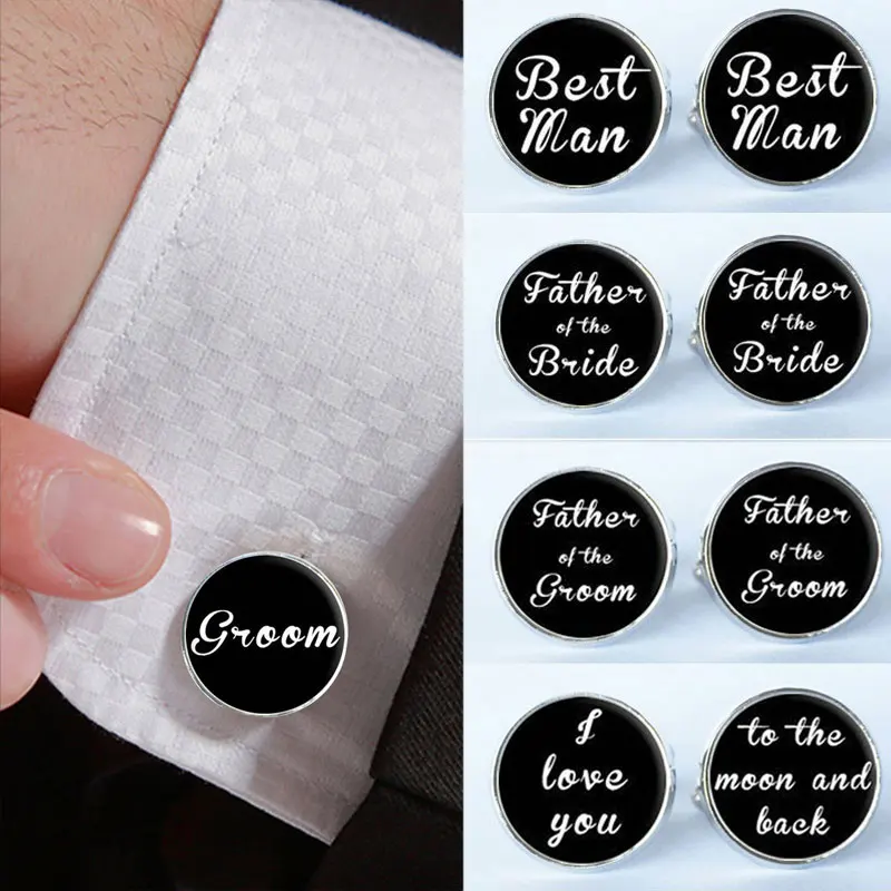 Запонки круглые мужские зажим для рубашки запонки кнопка невесты лучшего