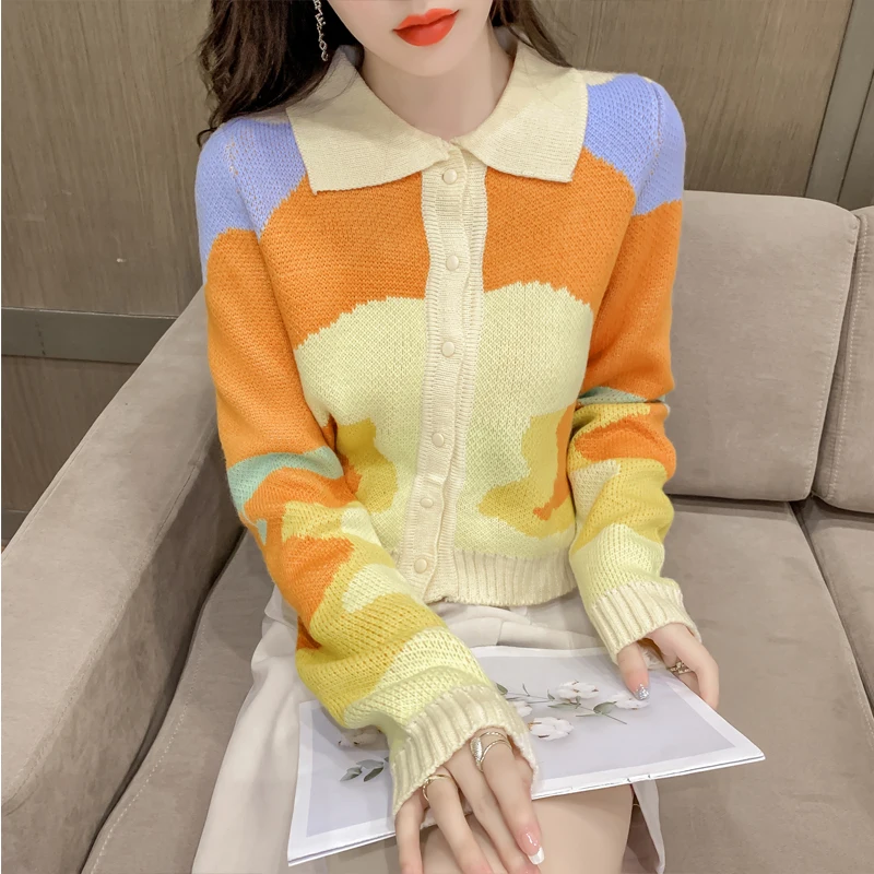 Autumn Winter Korean Fashion Print Single-breasted Cardigan Sweater Short Coat Women Elegant Ladies Knitted Jacket Outwear
Autumn Winter Korean Fashion Print Single-breasted Cardigan Sweater Short Coat Women Elegant Ladies Knitted Jacket Outwear