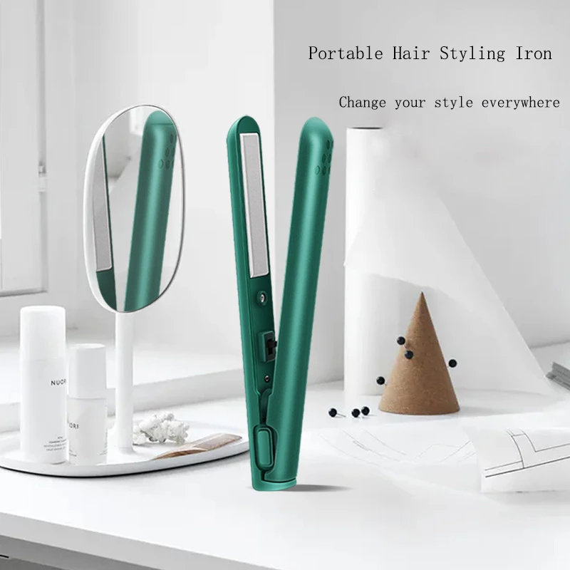 Mini USB Portable Hair Straightener Curler Rechargeable Curling Straightening Flat Iron Professional Split Styling Tool | Красота и