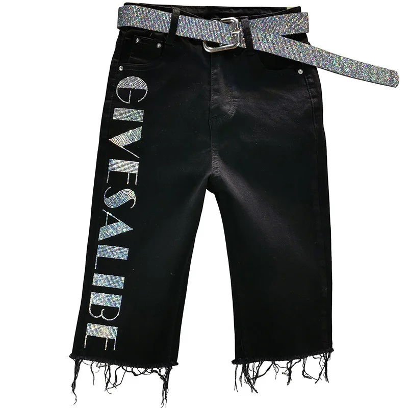 Hot drilling letters Women Elastic Leggings black Denim Shorts Ripped Jeans Short Pants knee length Denim Shorts Zipper
Hot drilling letters Women Elastic Leggings black Denim Shorts Ripped Jeans Short Pants knee length Denim Shorts Zipper