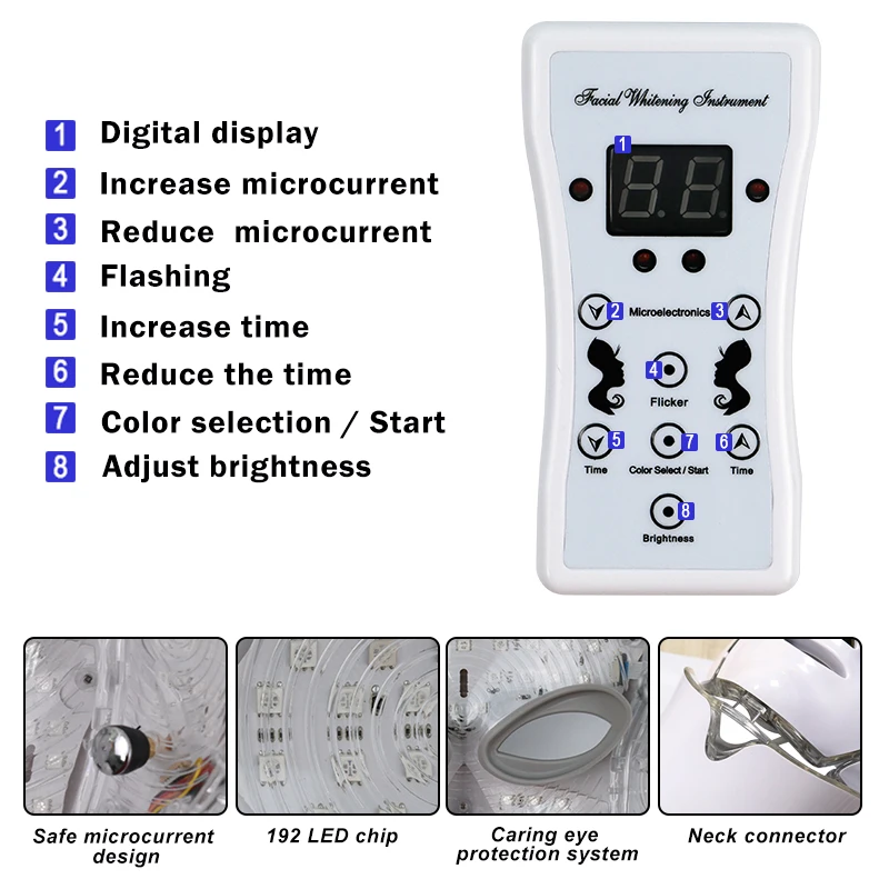 7 Colors Light LED Facial Mask With Neck Skin Rejuvenation Face Care Treatment Beauty Anti Acne Therapy Whitening Instrument
7 Colors Light LED Facial Mask With Neck Skin Rejuvenation Face Care Treatment Beauty Anti Acne Therapy Whitening Instrument