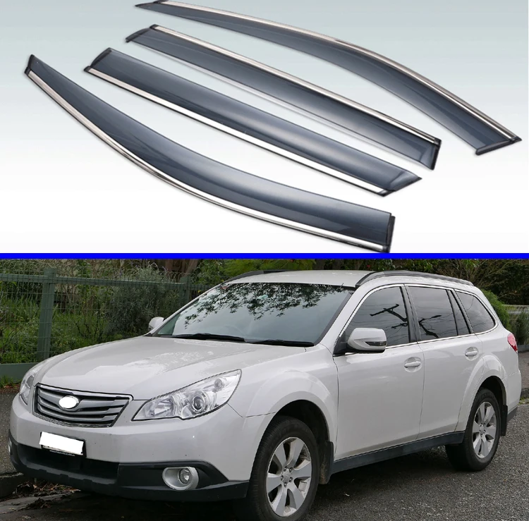

Пластиковый Наружный козырек для Subaru Outback 2009-2014, оттенки на вентиляционные отверстия, защита от солнца, дождя, 4 шт., 2010, 2011, 2012, 2013
