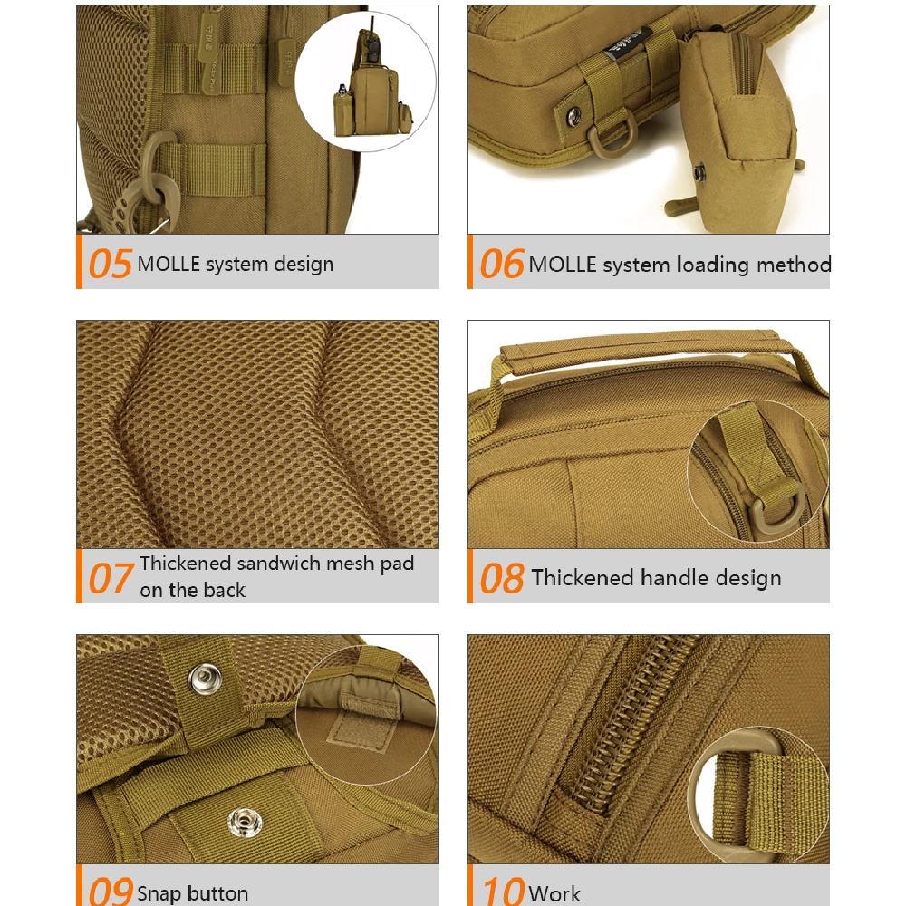 Outdoor Backpack Camouflage Military Tactical Bag Men Women Bag Riding Travel Fishing Backpacks Shoulder Messenger Chest Bags
Outdoor Backpack Camouflage Military Tactical Bag Men Women Bag Riding Travel Fishing Backpacks Shoulder Messenger Chest Bags