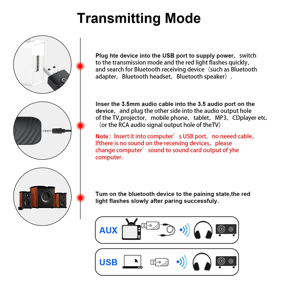 3 in 1 Audio Receiver Wireless USB Bluetooth Adapter 5.0 Transmitter 3.5mm AUX adaptador for TV PC Computer Home Stereo
3 in 1 Audio Receiver Wireless USB Bluetooth Adapter 5.0 Transmitter 3.5mm AUX adaptador for TV PC Computer Home Stereo