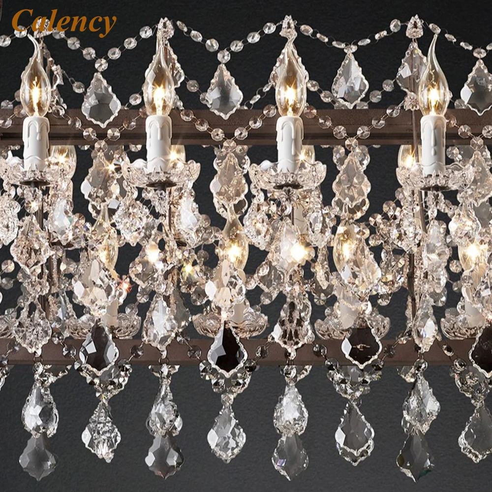 Chandeliers Lighting Candles Suspension Lamp Home Decoration Rococo Iron & Crystal Rectangular Crystal Hot 19th C. LED Bulbs E14
Chandeliers Lighting Candles Suspension Lamp Home Decoration Rococo Iron & Crystal Rectangular Crystal Hot 19th C. LED Bulbs E14