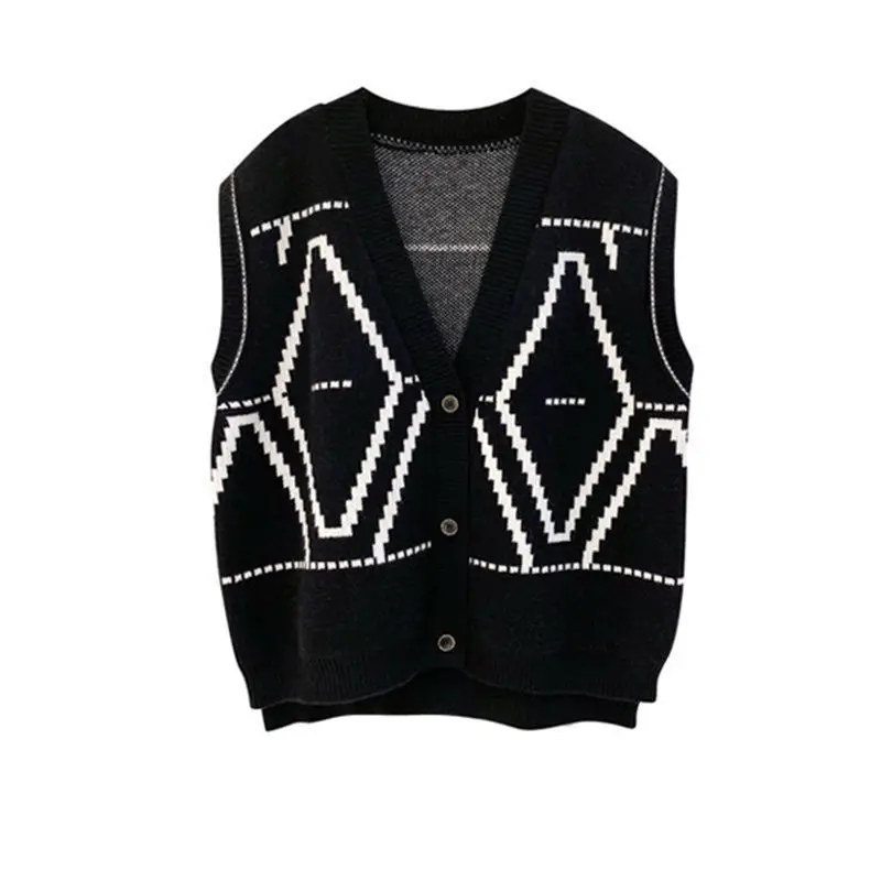 Fashionable foreign style jacket vest diamond check V-neck sleeveless spring and Autumn New Women's knitwear
Fashionable foreign style jacket vest diamond check V-neck sleeveless spring and Autumn New Women's knitwear