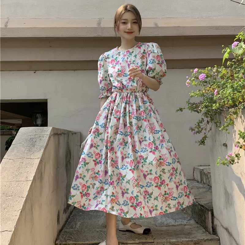 Summer Elagant Sweet Fairy Dress Women Gentle Temperament Casual Korean Floral Print Maxi Dress Female Puff Sleeve Beach Dress
Summer Elagant Sweet Fairy Dress Women Gentle Temperament Casual Korean Floral Print Maxi Dress Female Puff Sleeve Beach Dress