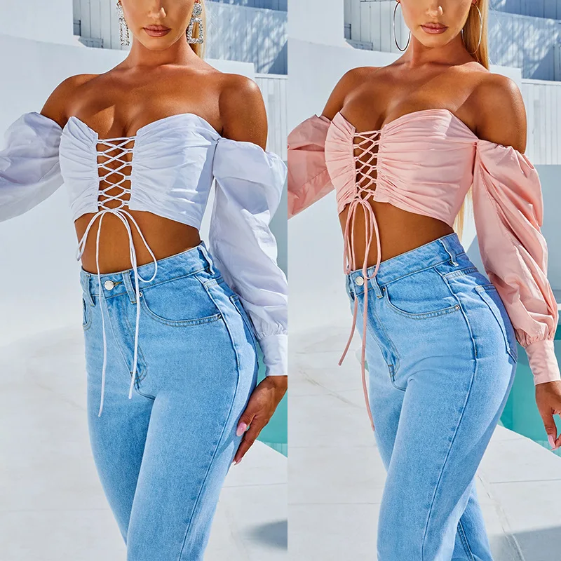 2021 Drawstring Ruched Sexy Blouse Women Puff Sleeve Crop Top Off Shoulder Sheer V-Neck Tops Blouses Shirts Short Streetwear
2021 Drawstring Ruched Sexy Blouse Women Puff Sleeve Crop Top Off Shoulder Sheer V-Neck Tops Blouses Shirts Short Streetwear