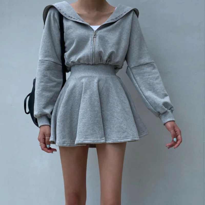 Новинка весна-осень 2021, Стильное женское платье с капюшоном, серое однотонное платье на молнии с длинным рукавом и широким подолом, 1 шт., лид... 
Новинка весна-осень 2021, Стильное женское платье с капюшоном, серое однотонное платье на молнии с длинным рукавом и широким подолом, 1 шт., лид...