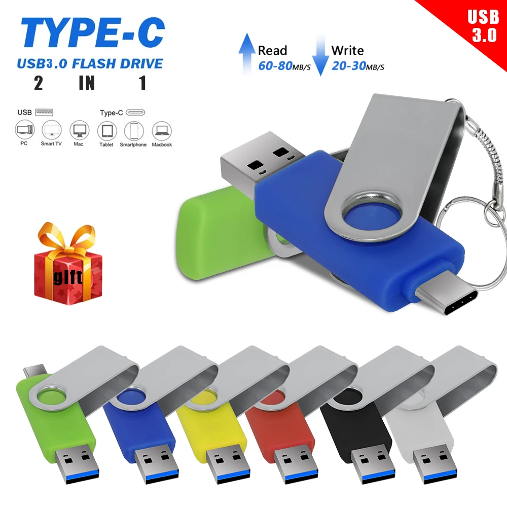 

USB 3.0 флеш-накопитель 128 Гб OTG высокоскоростной usb-накопитель 64 ГБ флеш-накопители 512 ГБ Type-C u флэш-накопители 256 ГБ с адаптером Type-C