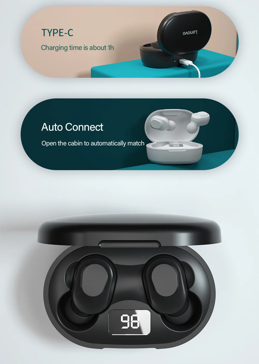 Lenovo Original XT91 Wireless Bluetooth Headphones AI Control Gaming Headset Stereo bass With Mic Noise Reduction TWS Earphone 
Lenovo Original XT91 Wireless Bluetooth Headphones AI Control Gaming Headset Stereo bass With Mic Noise Reduction TWS Earphone