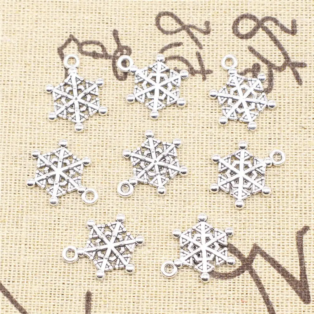 Snowflake Charms Supplies For Jewelry Making Kit Antique Silver Color 40pcs 15x20mm
Snowflake Charms Supplies For Jewelry Making Kit Antique Silver Color 40pcs 15x20mm