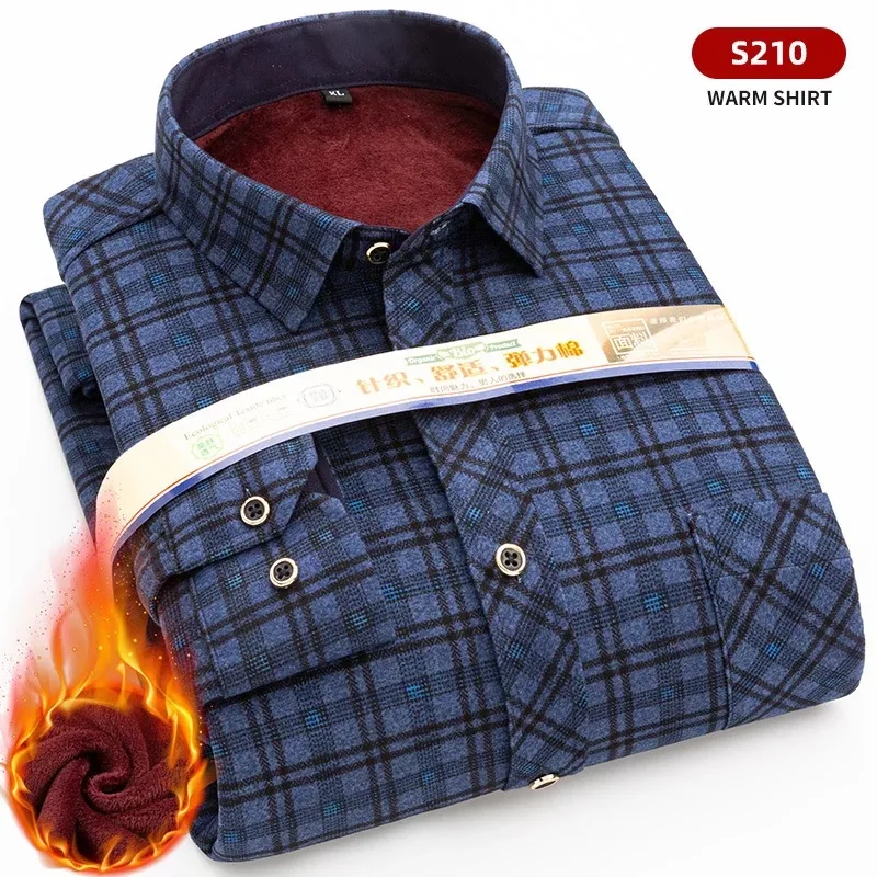Plus Size Winter Warm Men Add Wool 100% Cotton Shirt Long Sleeved Button Turn down Collar Plaid Shirts Gift for Husband
Plus Size Winter Warm Men Add Wool 100% Cotton Shirt Long Sleeved Button Turn down Collar Plaid Shirts Gift for Husband