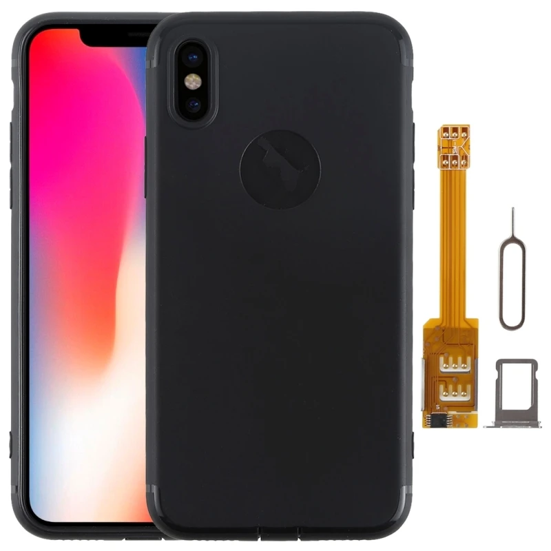 Brand New 2 in 1 Dual SIM Card Adapter + TPU Case with SIM Card Tray / SIM Card Pin for iPhone X, Dual Card Single Standby
Brand New 2 in 1 Dual SIM Card Adapter + TPU Case with SIM Card Tray / SIM Card Pin for iPhone X, Dual Card Single Standby