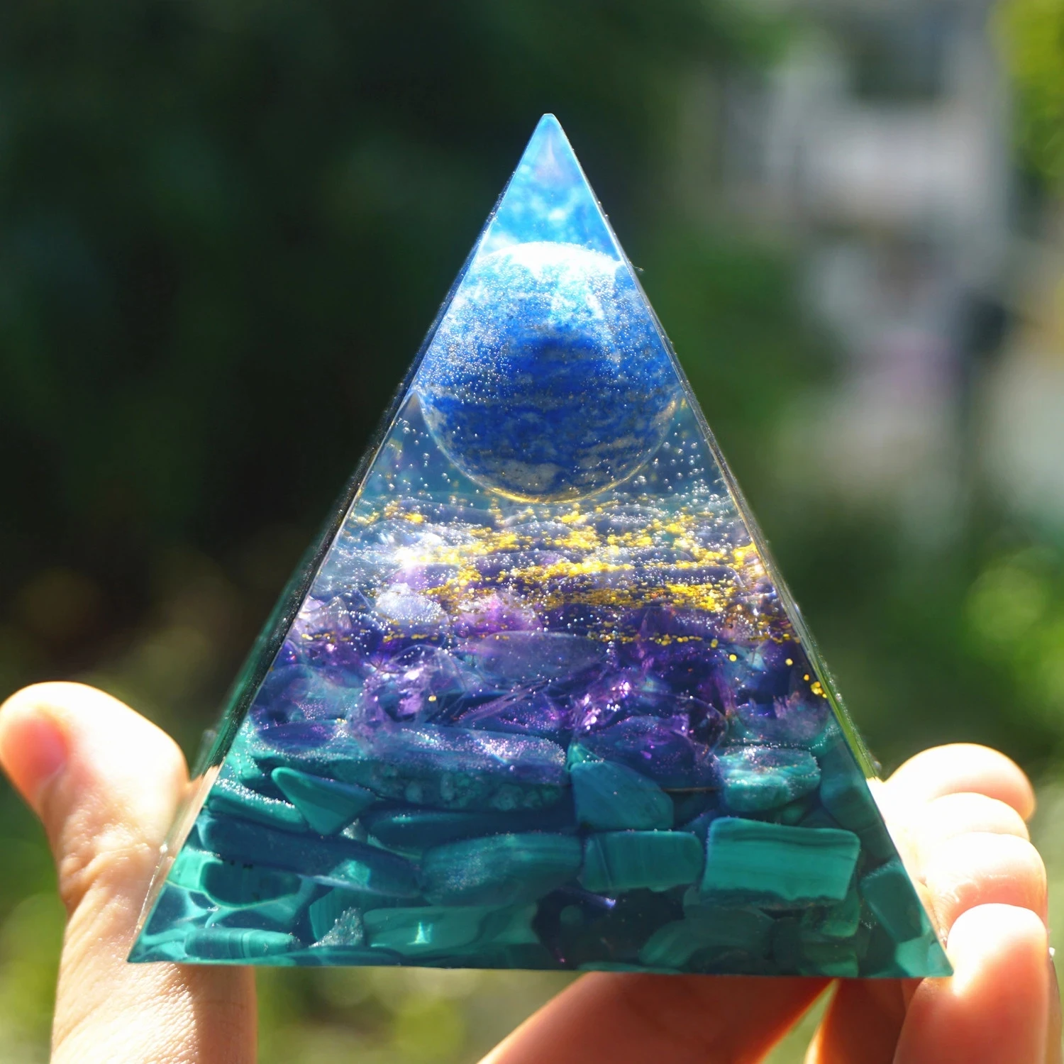 Runes Handmade Lapis Lazuli Sphere Orgone Pyramid Amethyst Malachite Crystal Healing Orgonite Interior Decoration Gift 
Runes Handmade Lapis Lazuli Sphere Orgone Pyramid Amethyst Malachite Crystal Healing Orgonite Interior Decoration Gift