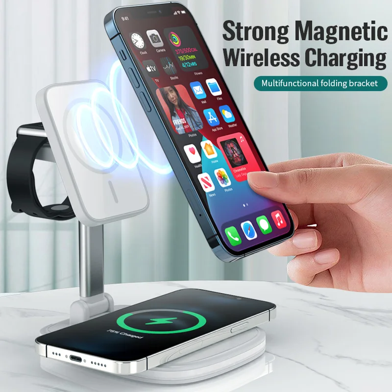 GTWIN Folding Wireless Charger 3in1 Magnetic QI 15W Fast Charging Station iPhone 13 12 pro Max Chargers for Apple Watch Airpods
GTWIN Folding Wireless Charger 3in1 Magnetic QI 15W Fast Charging Station iPhone 13 12 pro Max Chargers for Apple Watch Airpods
