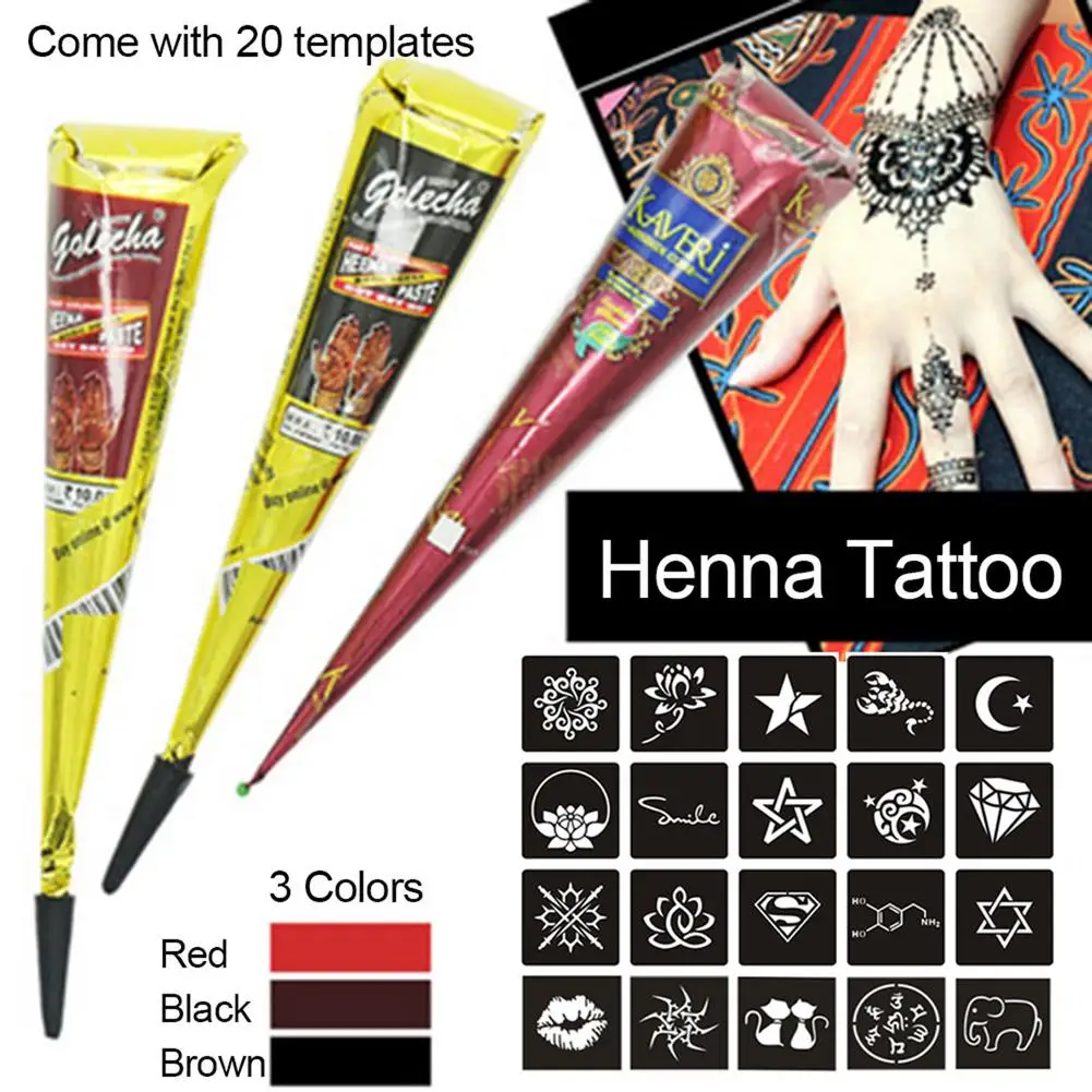 Natural Temporary Tattoo Paste Cones With 20PCS Templates Tattoo Paste For Tattoo Body Art Sticker Body Paint Tattoo Henna Cones
Natural Temporary Tattoo Paste Cones With 20PCS Templates Tattoo Paste For Tattoo Body Art Sticker Body Paint Tattoo Henna Cones