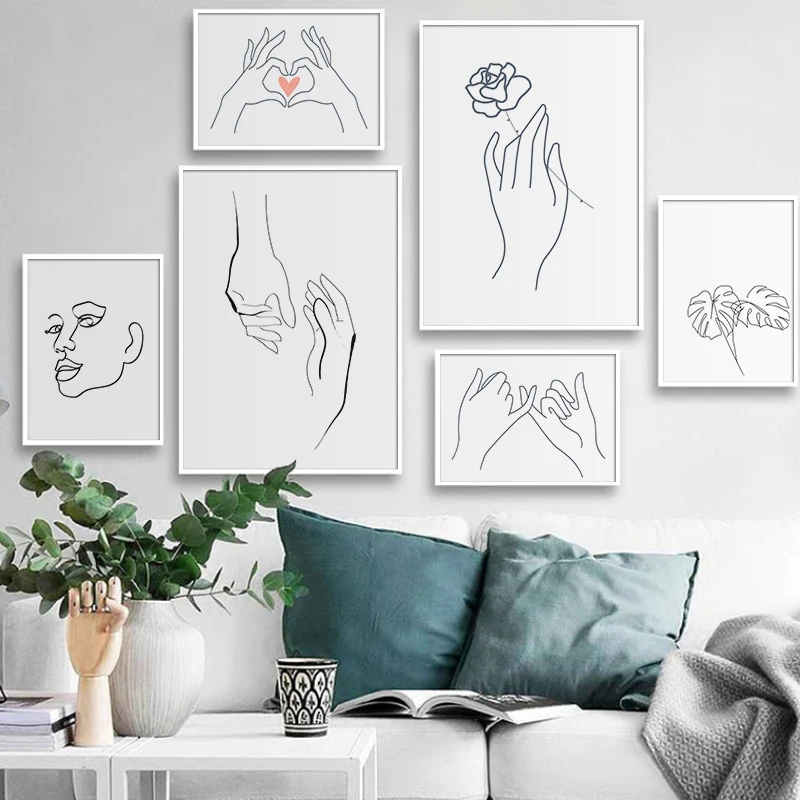 Nordic Romantic Hand In Hand Poster Canvas Painting Abstract Line Drawing Wall Art Picture Print Couples Lovers Room Decoration
Nordic Romantic Hand In Hand Poster Canvas Painting Abstract Line Drawing Wall Art Picture Print Couples Lovers Room Decoration