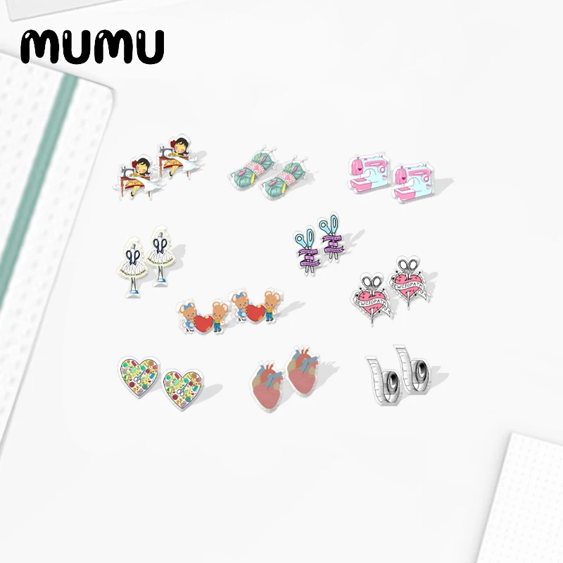2021 New Sewing Craft Lover Stud Earring Needlework Epoxy Jewelry Resin Acrylic Earrings Handmade Gifts Girl
2021 New Sewing Craft Lover Stud Earring Needlework Epoxy Jewelry Resin Acrylic Earrings Handmade Gifts Girl