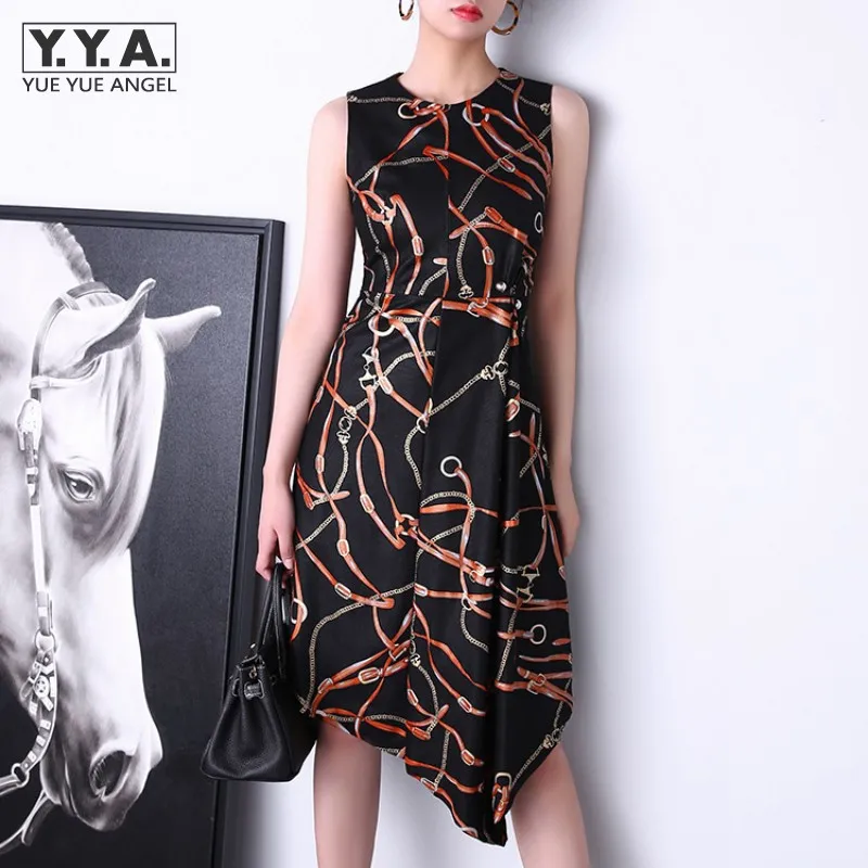 Vintage Autumn Women Sheepskin Genuine Leather Dress Printed Sleeveless Tank Dresses O Neck High Waist Asymmetrical Mid Dress
Vintage Autumn Women Sheepskin Genuine Leather Dress Printed Sleeveless Tank Dresses O Neck High Waist Asymmetrical Mid Dress