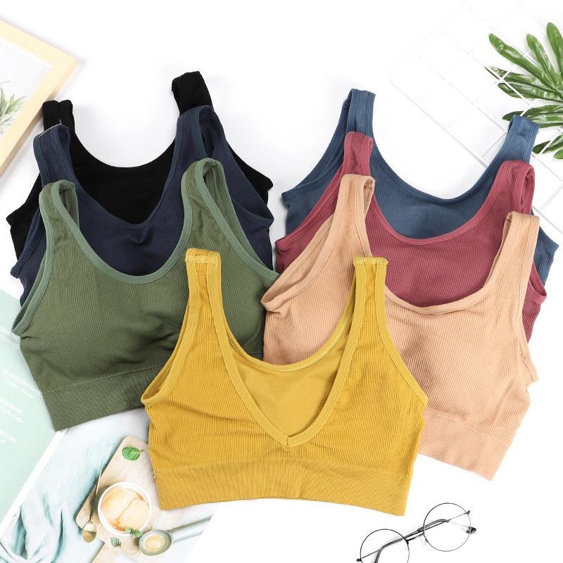 Sexy v neck sports bra Women fitness top Seamless yoga underwear Ribbed sport bra vest Backless push up sport bra New
Sexy v neck sports bra Women fitness top Seamless yoga underwear Ribbed sport bra vest Backless push up sport bra New