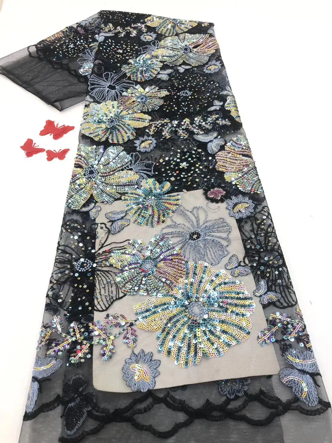 African sequence lace Nigerian french sequins net tulle lace fabric 2020 New high quality lace fabric for dress 5yards/lot
African sequence lace Nigerian french sequins net tulle lace fabric 2020 New high quality lace fabric for dress 5yards/lot