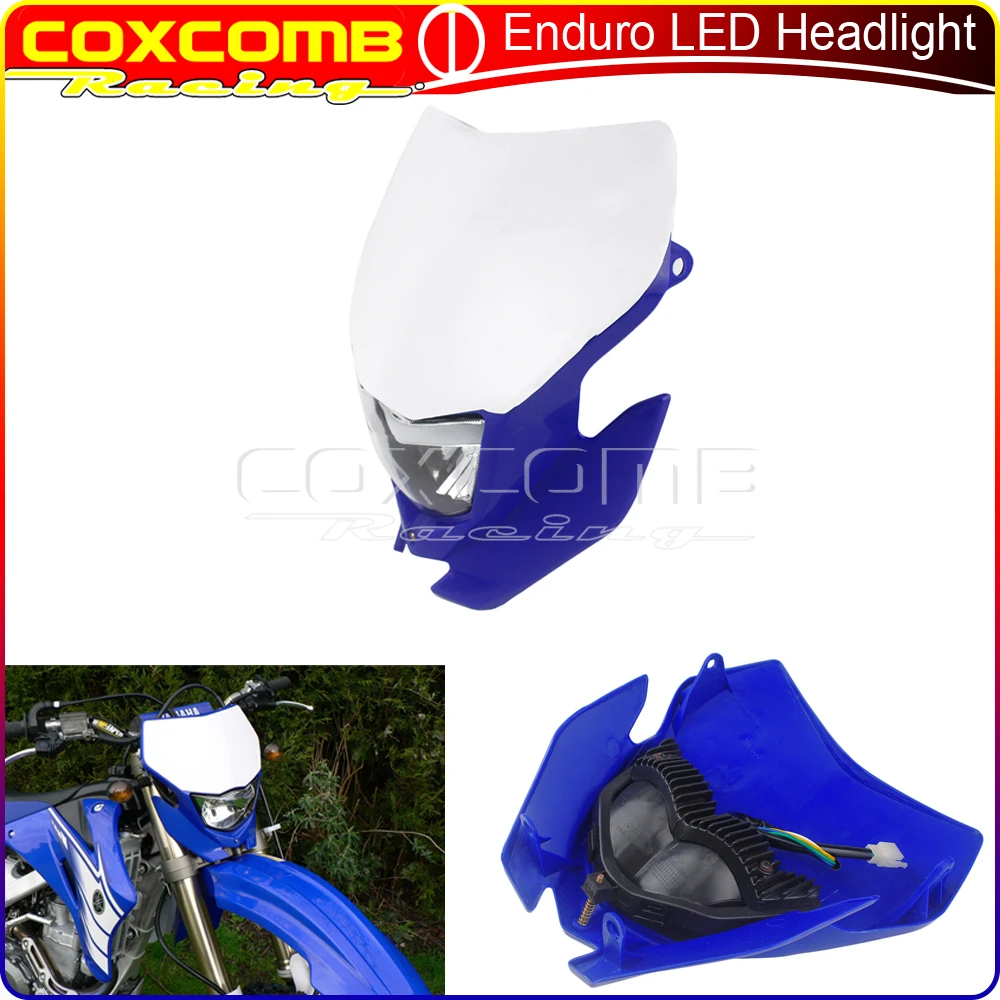 Для Yamaha YZ85 YZ125 YZ250 YZ450 WR250 WR450 Мотокросс по бездорожью белого и синего цвета Enduro MX двойной спортивный головной свет универсальная фара
Для Yamaha YZ85 YZ125 YZ250 YZ450 WR250 WR450 Мотокросс по бездорожью белого и синего цвета Enduro MX двойной спортивный головной свет универсальная фара