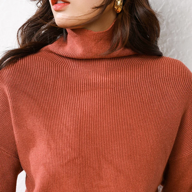 Fall winter high neck lazy wind loose turtleneck sweater women's solid color winter wool knit thick bottoming pullover
Fall winter high neck lazy wind loose turtleneck sweater women's solid color winter wool knit thick bottoming pullover