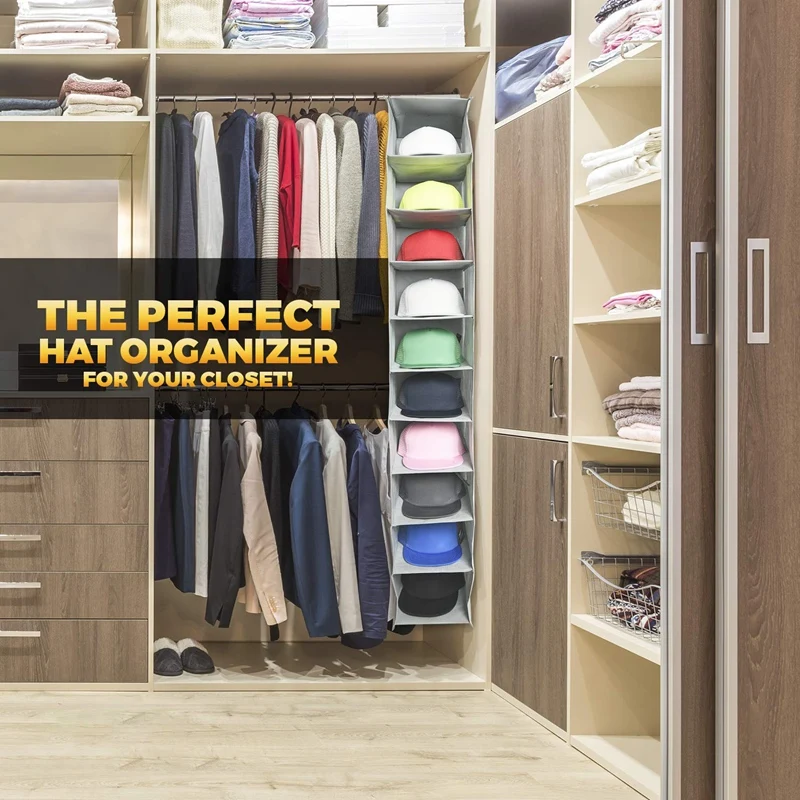 Hat Rack 10 Shelf Hanging Closet Hat Organizer for Hat Storage - Protect Your Caps & Keep Them in Great Condition - Easy Hat Hol
Hat Rack 10 Shelf Hanging Closet Hat Organizer for Hat Storage - Protect Your Caps & Keep Them in Great Condition - Easy Hat Hol