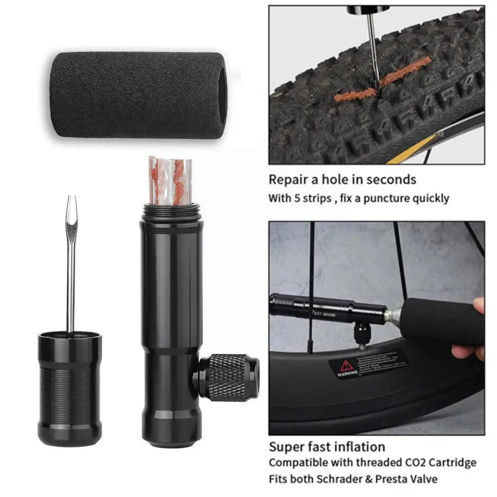 Bicycle Tubeless Tire Puncture Service Tool Stripes Co2 Ooutdoor Cartridge Repair Threaded Fits Inflate Tool W/ Tool P8y9
Bicycle Tubeless Tire Puncture Service Tool Stripes Co2 Ooutdoor Cartridge Repair Threaded Fits Inflate Tool W/ Tool P8y9