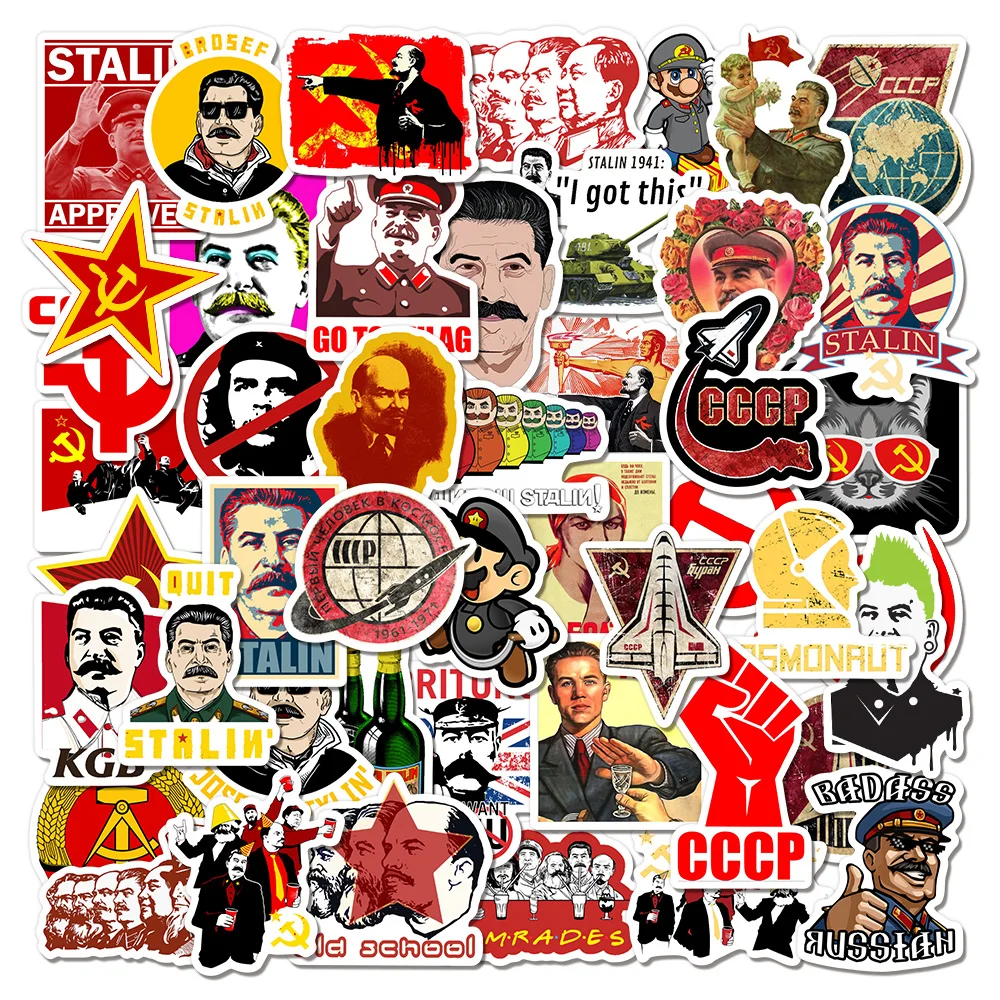Фото Наклейки в стиле ретро с граффити Советского Союза Сталина и СССР водостойкие 10/50