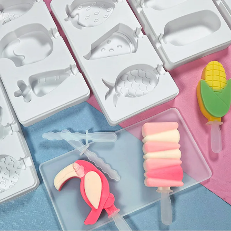 Cute Cartoon Ice Cream Mold 3 Cell Ice Tray Silicone Popsicle Molds Reusable BPA-Free DIY Homemade Jelly Ice Pop Mould With Lids
Cute Cartoon Ice Cream Mold 3 Cell Ice Tray Silicone Popsicle Molds Reusable BPA-Free DIY Homemade Jelly Ice Pop Mould With Lids