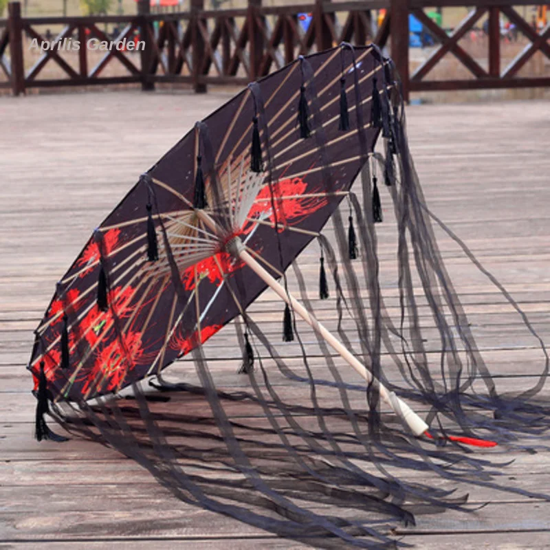 Silk Cloth Lace Umbrella Women Costume Photography Props Tasseled Umbrella Yarned Chinese Classical Oil-paper Umbrella Parasol
Silk Cloth Lace Umbrella Women Costume Photography Props Tasseled Umbrella Yarned Chinese Classical Oil-paper Umbrella Parasol