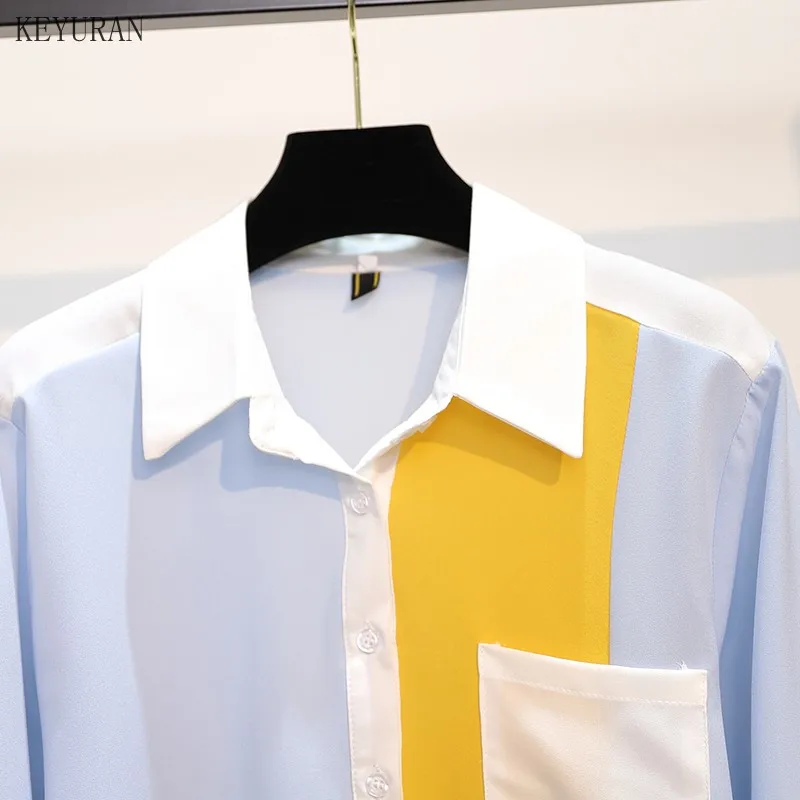 Plus Size Blouse Women Spring Office Lady Shirts 2021 Fashion Long Sleeve Pocket Patchwork Chiffon Shirt Womens Tops And Blouses
Plus Size Blouse Women Spring Office Lady Shirts 2021 Fashion Long Sleeve Pocket Patchwork Chiffon Shirt Womens Tops And Blouses