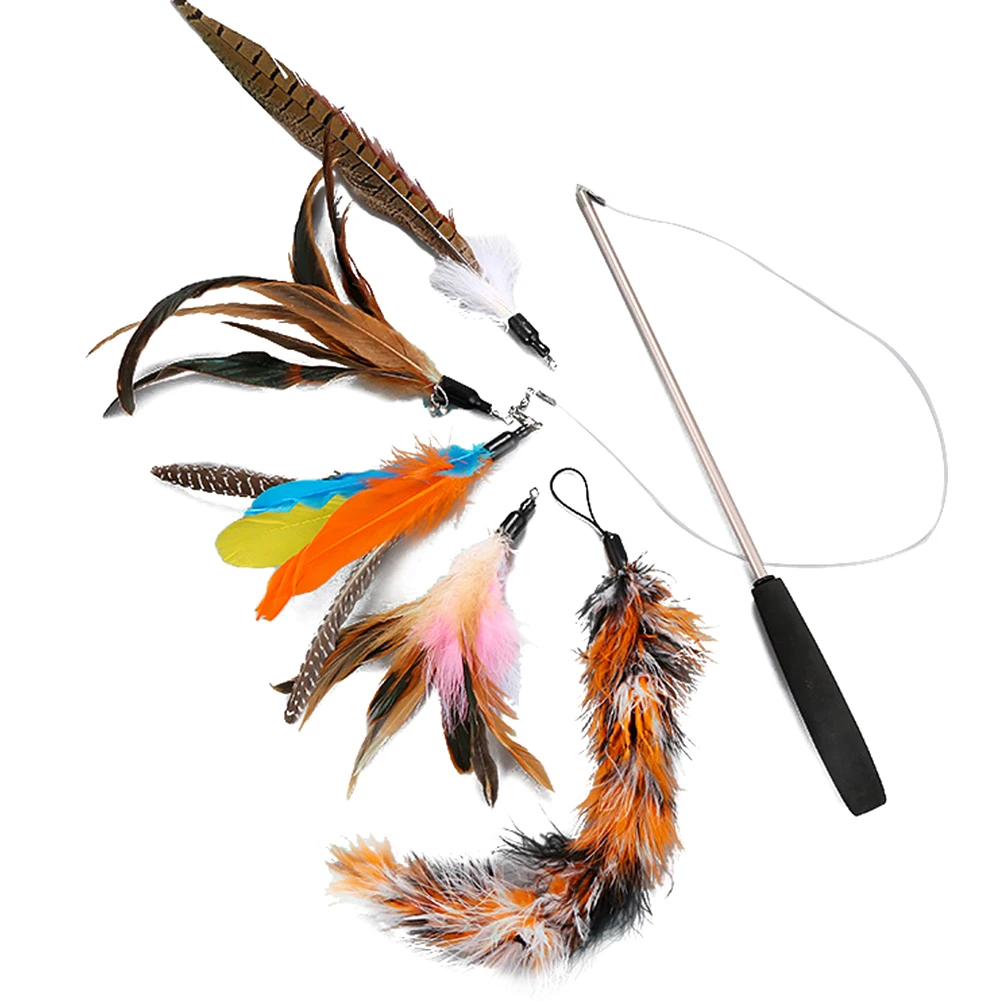 5PCS Retractable Feather Cat Toy Funny Cat Rod Set Fishing Rod Telescopic Feather Exquisite Cat Rod Replacement Head Five
5PCS Retractable Feather Cat Toy Funny Cat Rod Set Fishing Rod Telescopic Feather Exquisite Cat Rod Replacement Head Five