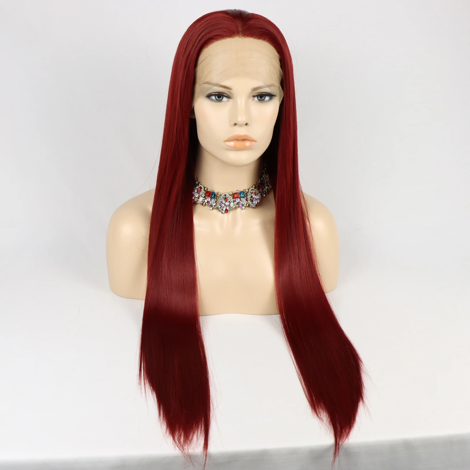Straight 99j Lace Closure Wigs Synthetic Hair Burgundy Wine Red 13x3 Lace Front Wigs Pre Plucked With Baby Hair For Black Women
Straight 99j Lace Closure Wigs Synthetic Hair Burgundy Wine Red 13x3 Lace Front Wigs Pre Plucked With Baby Hair For Black Women