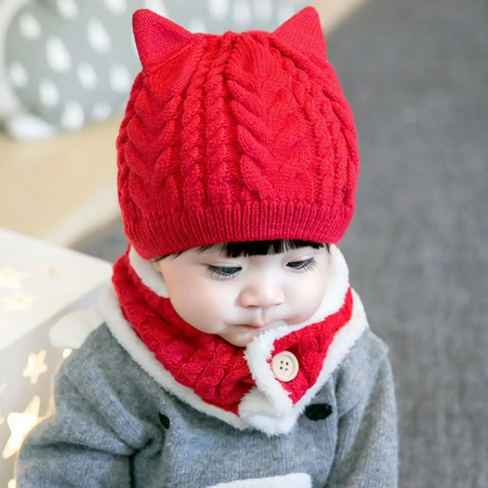 Autumn Winter 1 Set Cute Windproof Knitting Hat Circle Scarf Toddler Baby Scarf Set All Match for Daily Wear
Autumn Winter 1 Set Cute Windproof Knitting Hat Circle Scarf Toddler Baby Scarf Set All Match for Daily Wear