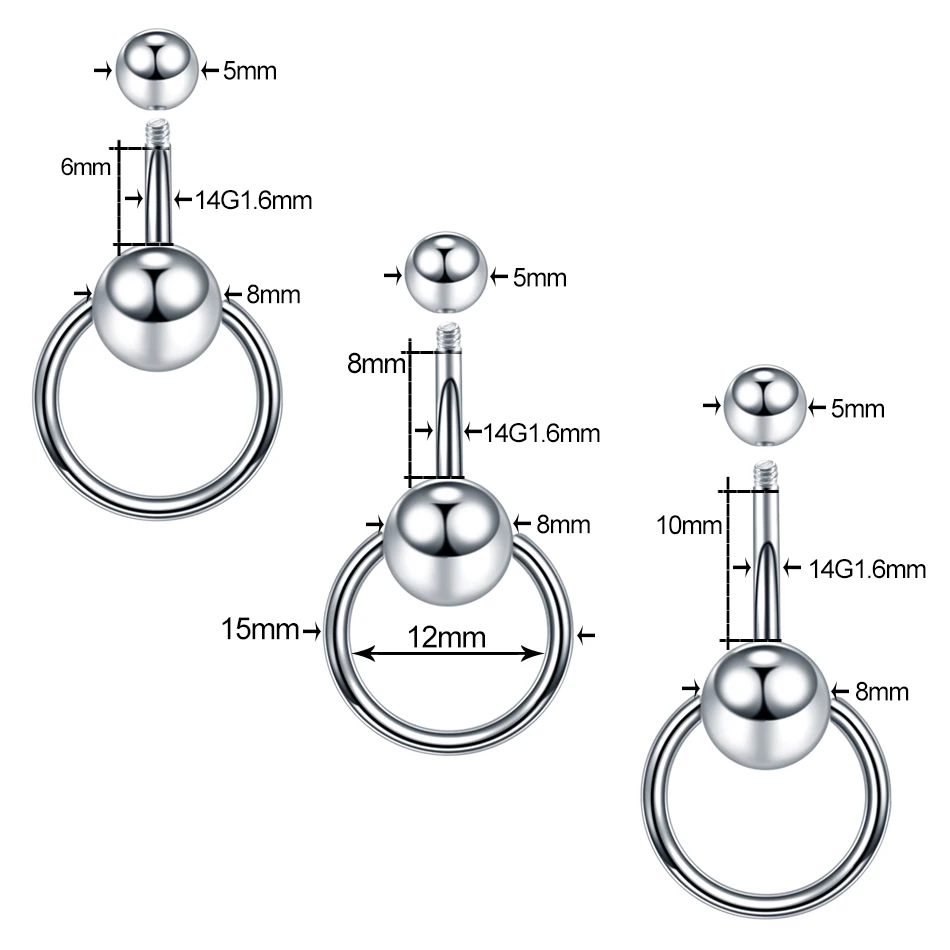 1Pc New Surgical Steel Navel Ring Belly Piercing Nombril Ombligo Barbell Belly Button Rings Navel Piercing Sexy Body Jewelry 14G 
1Pc New Surgical Steel Navel Ring Belly Piercing Nombril Ombligo Barbell Belly Button Rings Navel Piercing Sexy Body Jewelry 14G