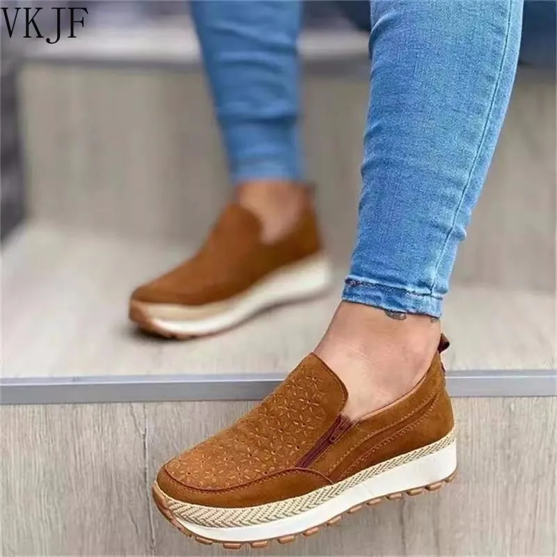 Women's Sneakers 2021 Casual Slip On Zipper Ladies Fashion Platform Shoes Solid Color Comfortable Female Footwear Tenis Feminino
Women's Sneakers 2021 Casual Slip On Zipper Ladies Fashion Platform Shoes Solid Color Comfortable Female Footwear Tenis Feminino