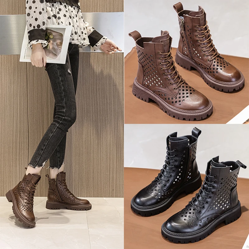 Leather Women's Boots 2021 Summer New Casual All-Match Hollow Sandals Women's Boots Soft And Comfortable Breathable Martin Boots
Leather Women's Boots 2021 Summer New Casual All-Match Hollow Sandals Women's Boots Soft And Comfortable Breathable Martin Boots