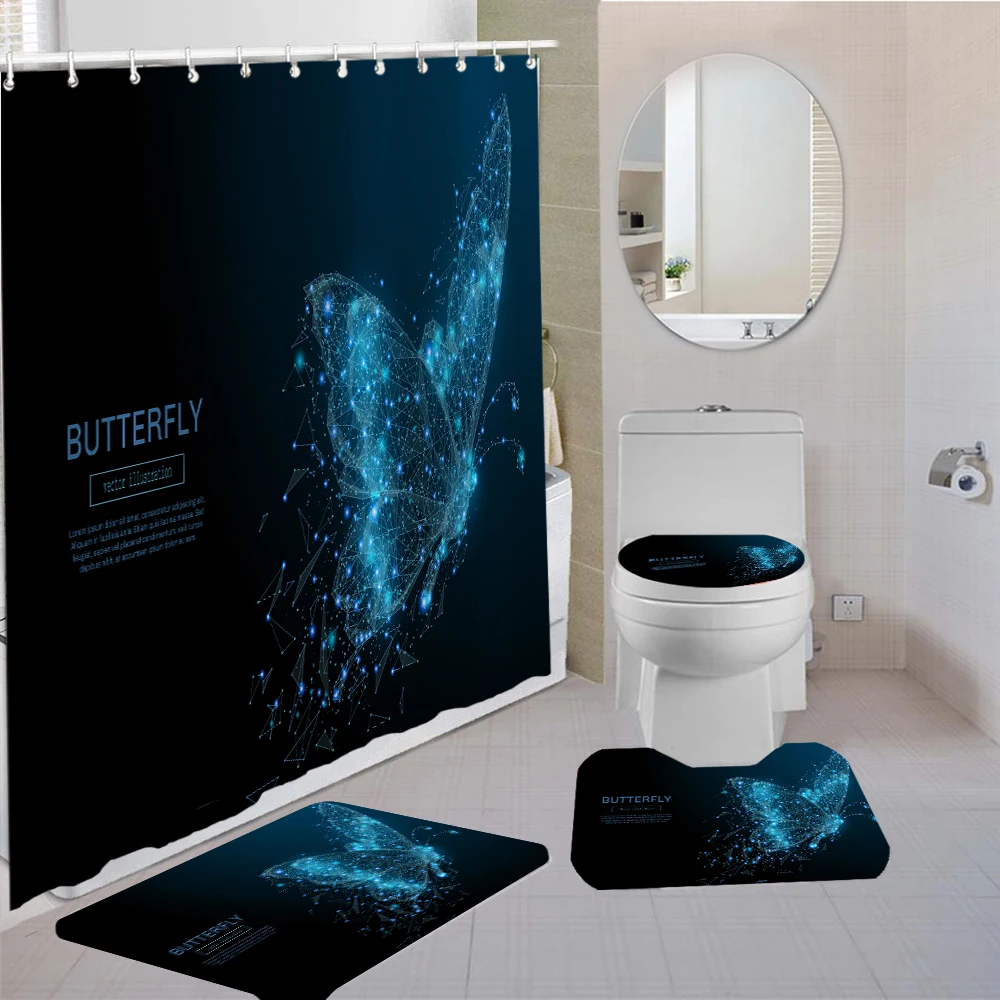 4 Piece Beautiful Butterfly Sunflower Print Shower Curtain Sets Carpet Cover Toilet Cover Bath Mat Pad Set Bathroom Curtain Sets
4 Piece Beautiful Butterfly Sunflower Print Shower Curtain Sets Carpet Cover Toilet Cover Bath Mat Pad Set Bathroom Curtain Sets